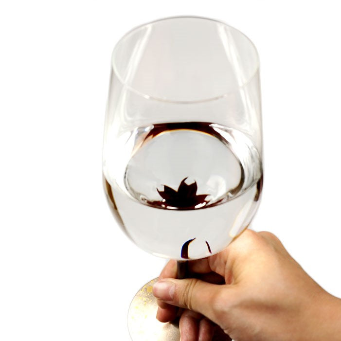 丸三漆器 櫻花漆繪金箔水晶杯