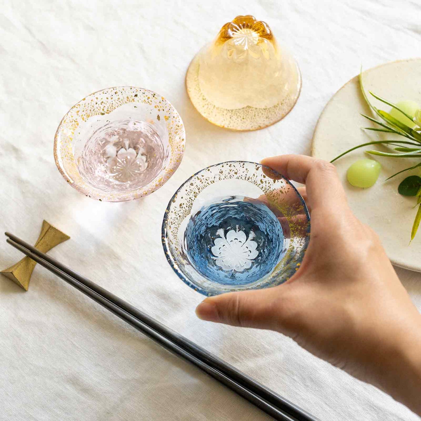 東洋佐佐木 金箔富士山櫻花清酒杯
