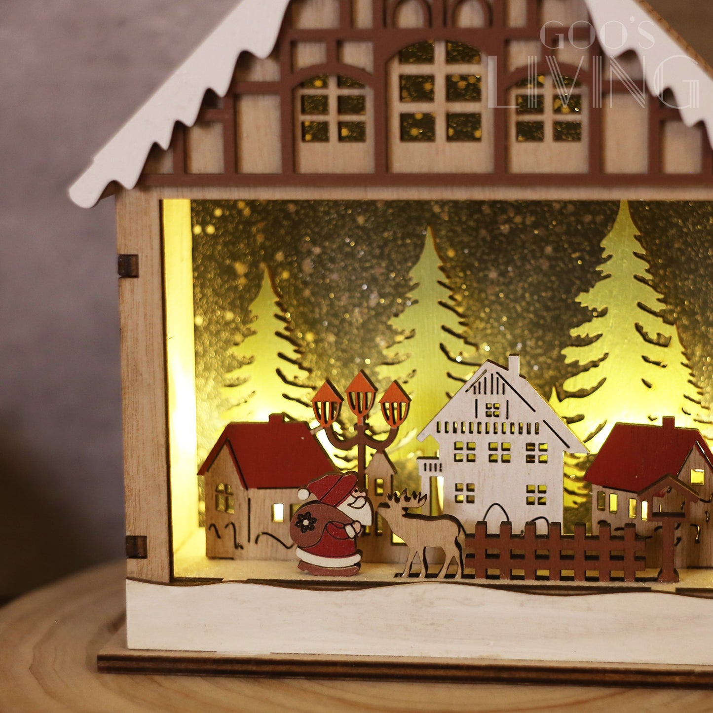北歐之夜 LED木製聖誕小屋
