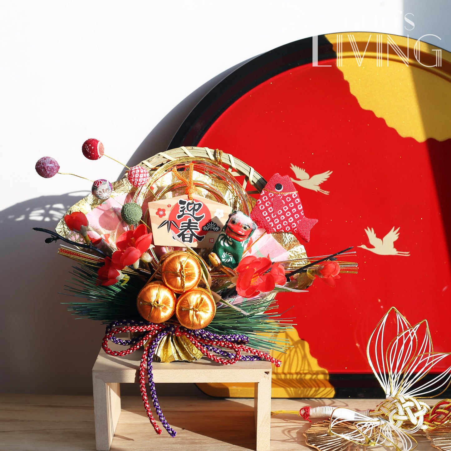 獅子舞鯛魚迎春小金扇