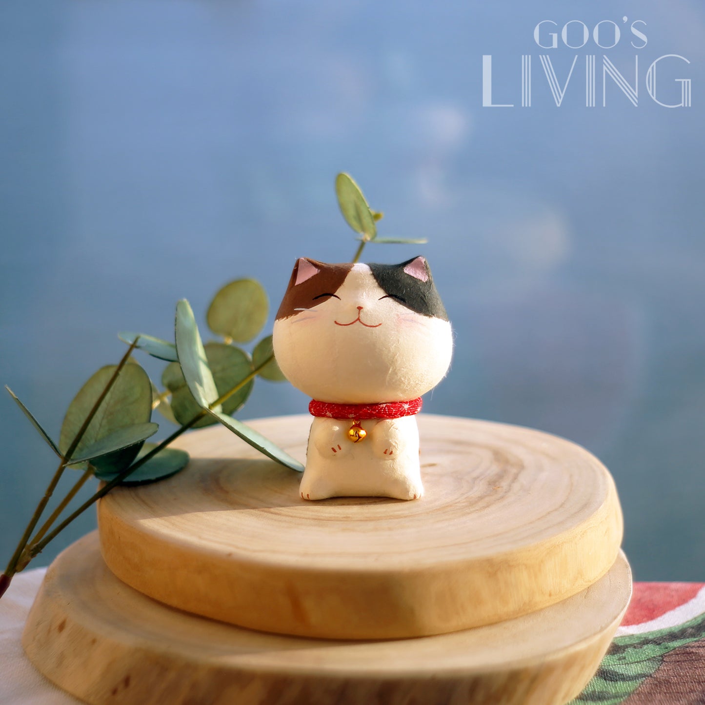 RYUKODO 和紙製大頭親子貓