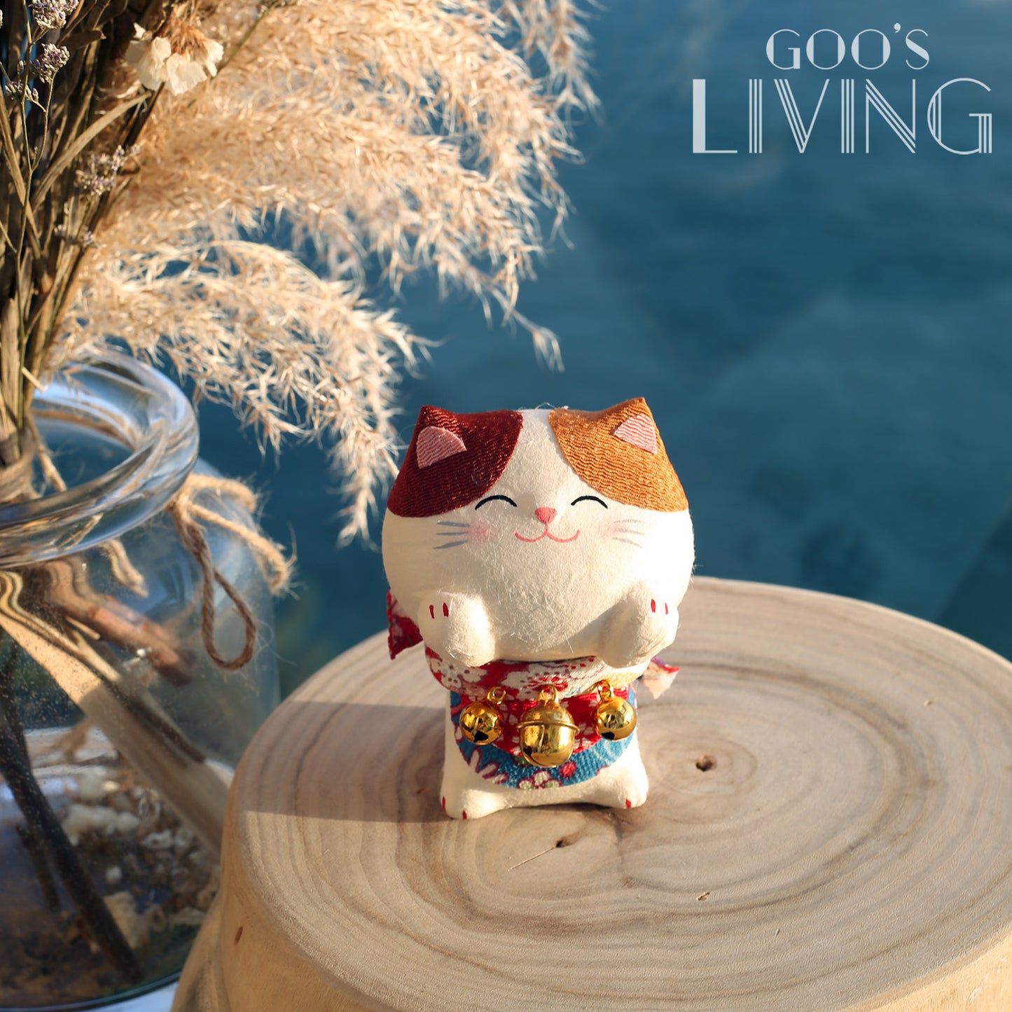 RYUKODO 和紙製大頭鈴噹貓