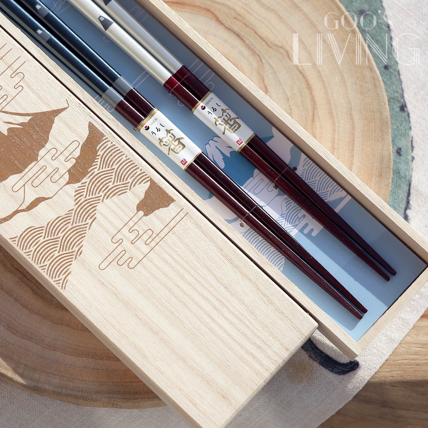 富士山桐木盒夫婦箸