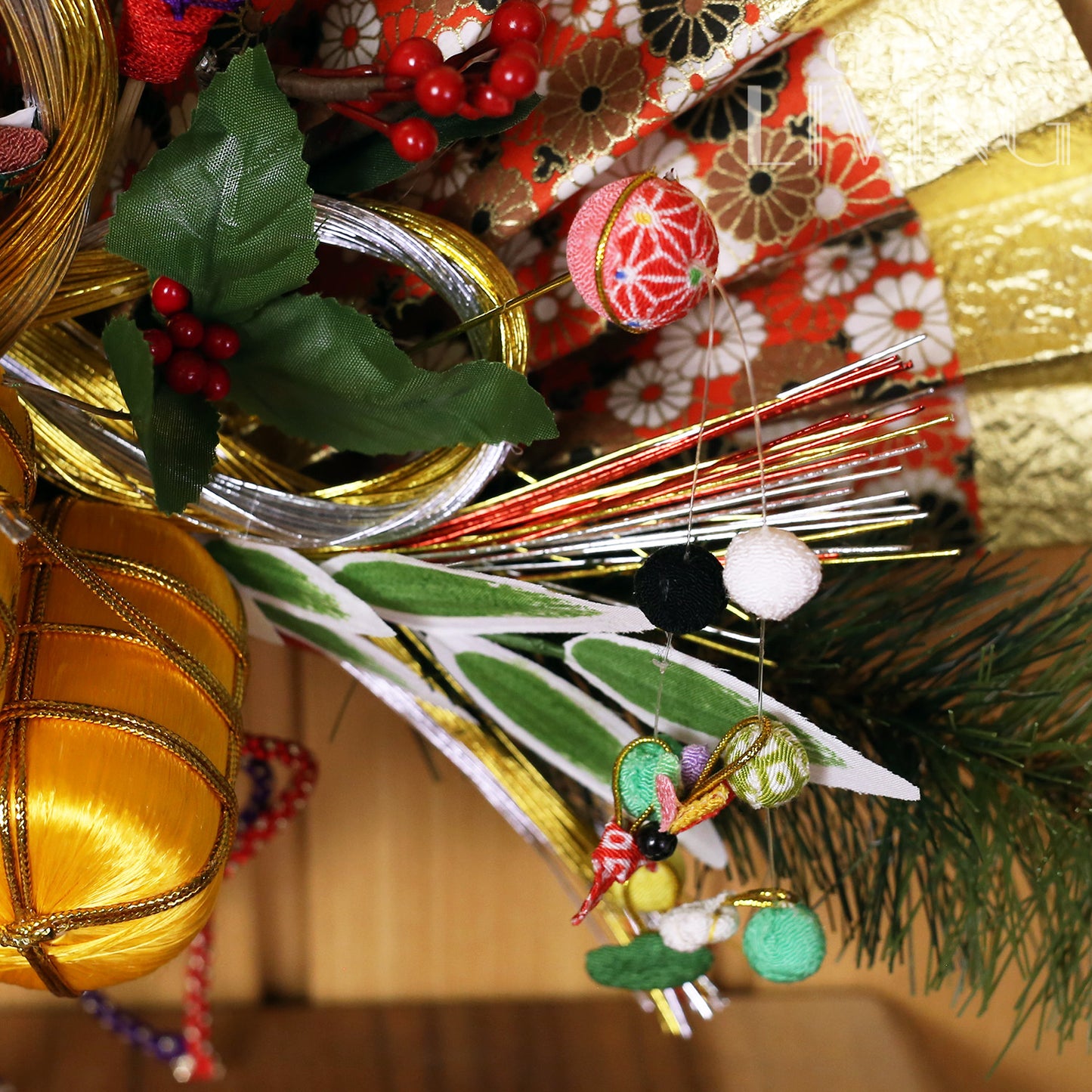 日本金扇賀年花飾