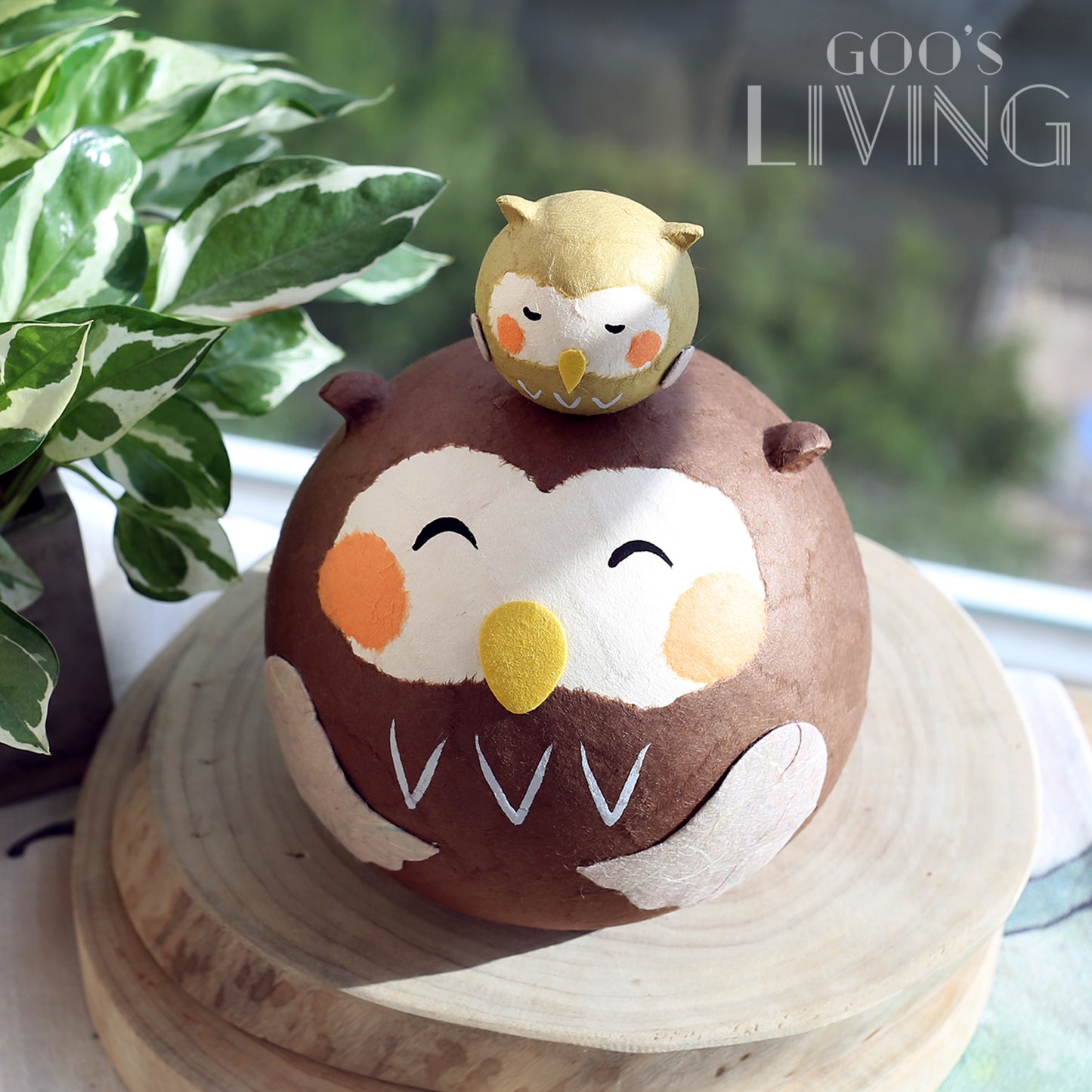 RYUKODO 和紙製親子貓頭鷹