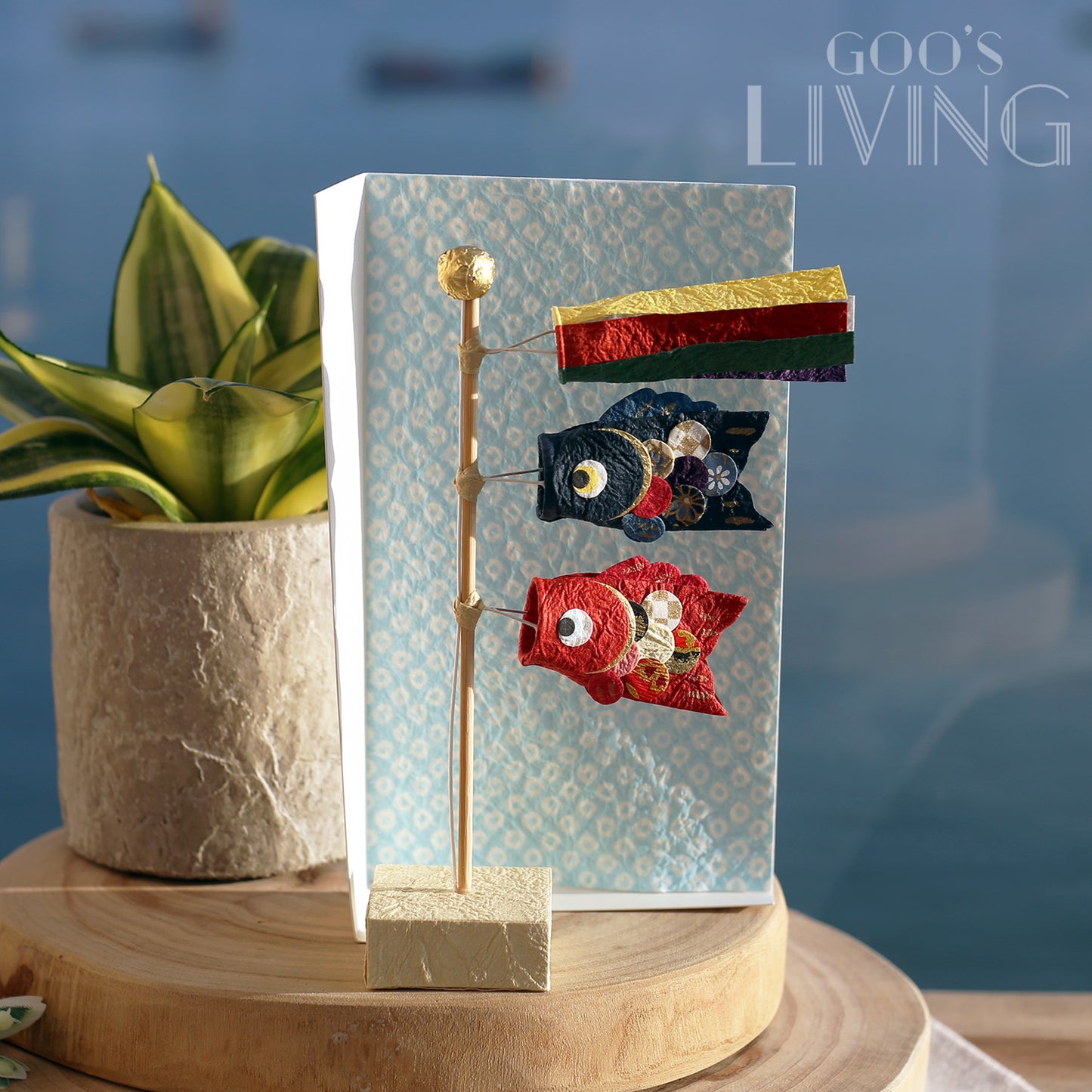 手染美濃紙 紅藍鯉魚旗