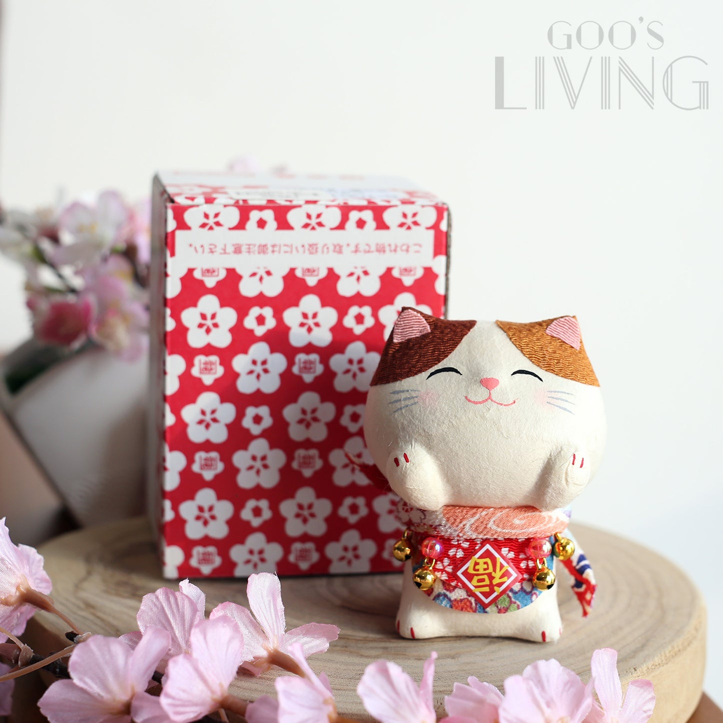 RYUKODO 和紙製大頭倒福貓