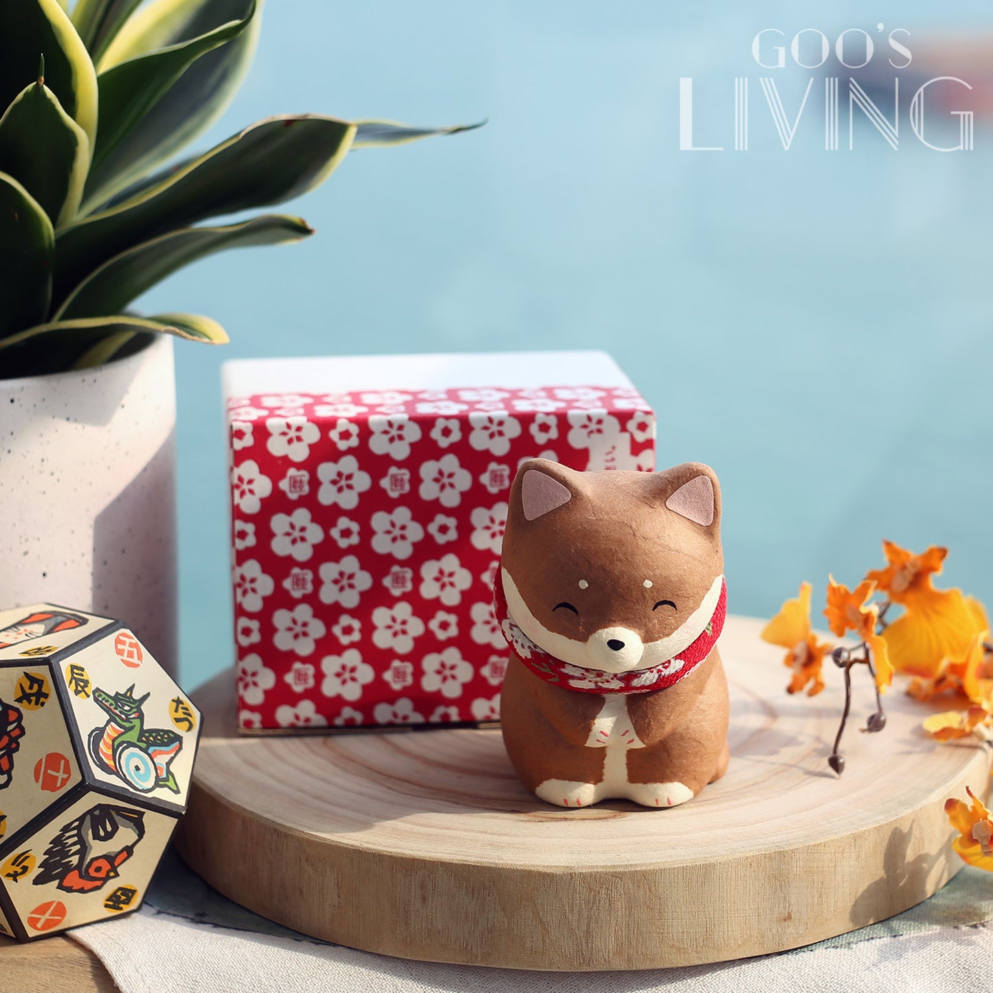 RYUKODO 和紙製鞠躬柴犬