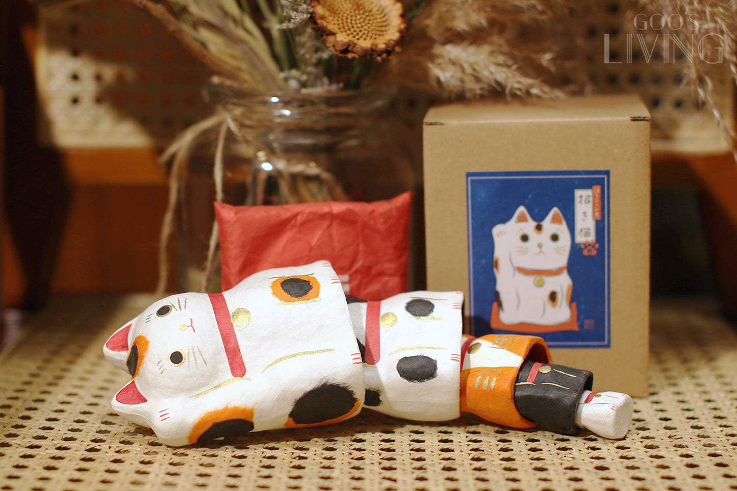 一千乃 手工和紙俄羅斯花貓、異國貓招財貓套裝