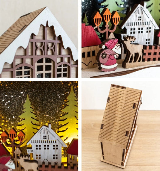 北歐之夜 LED木製聖誕小屋