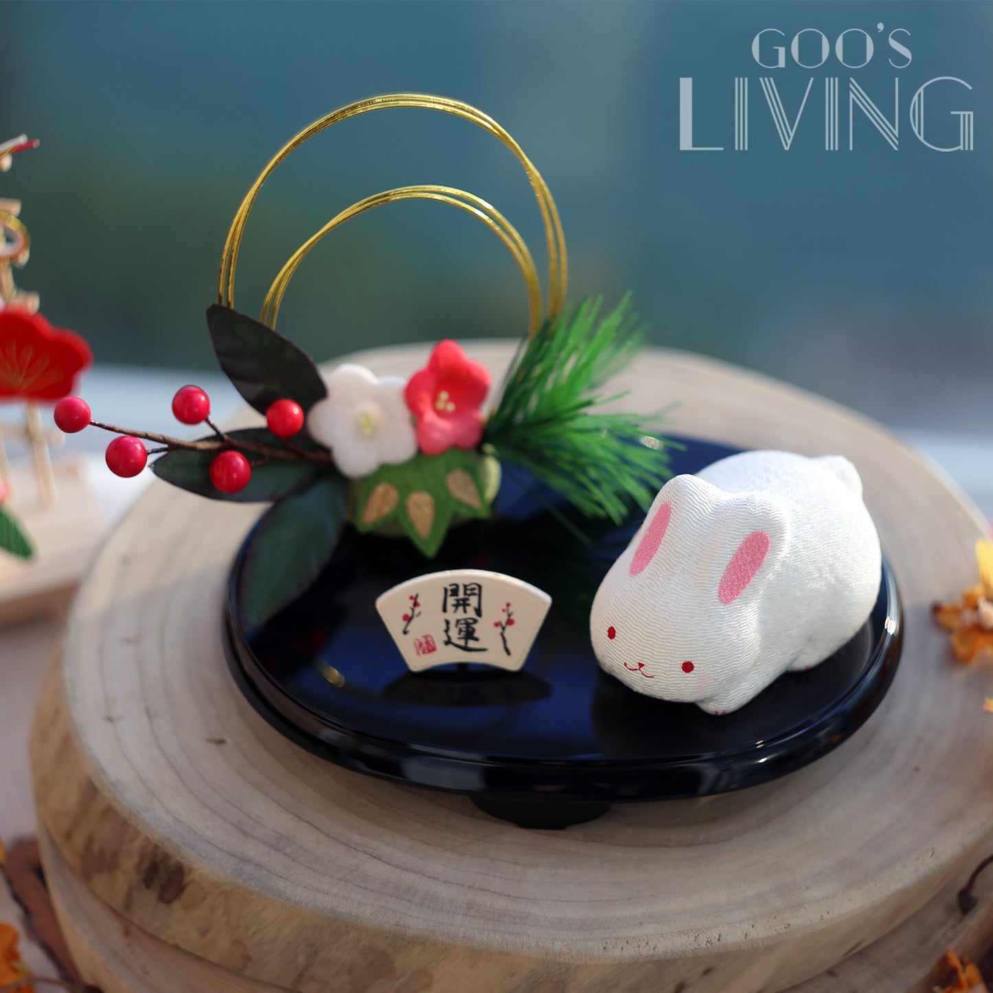 RYUKODO 松竹梅開運小兔