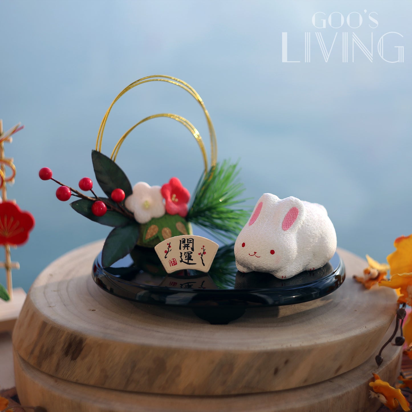 RYUKODO 松竹梅開運小兔