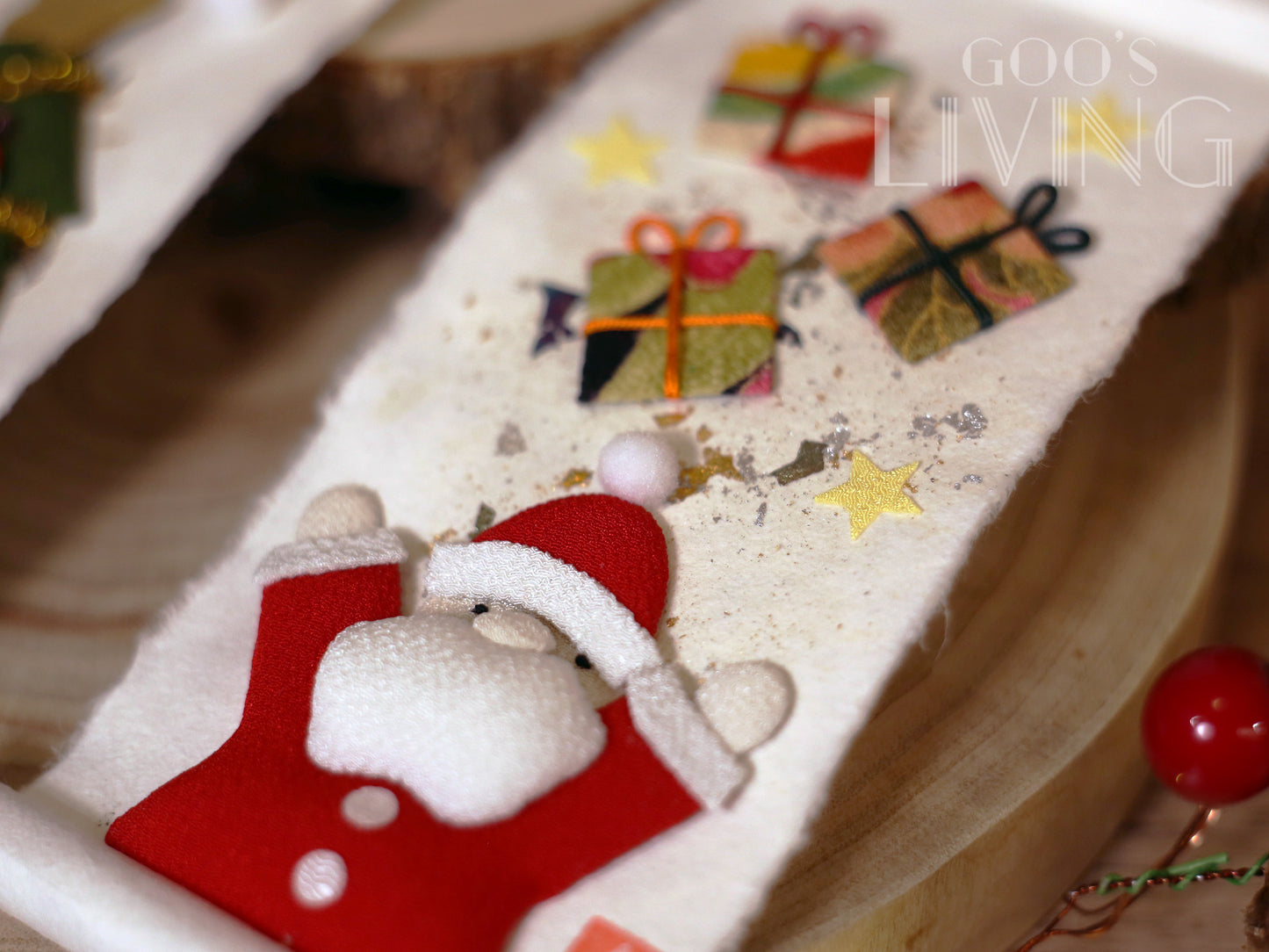 迷你聖誕樹 金銀箔掛軸