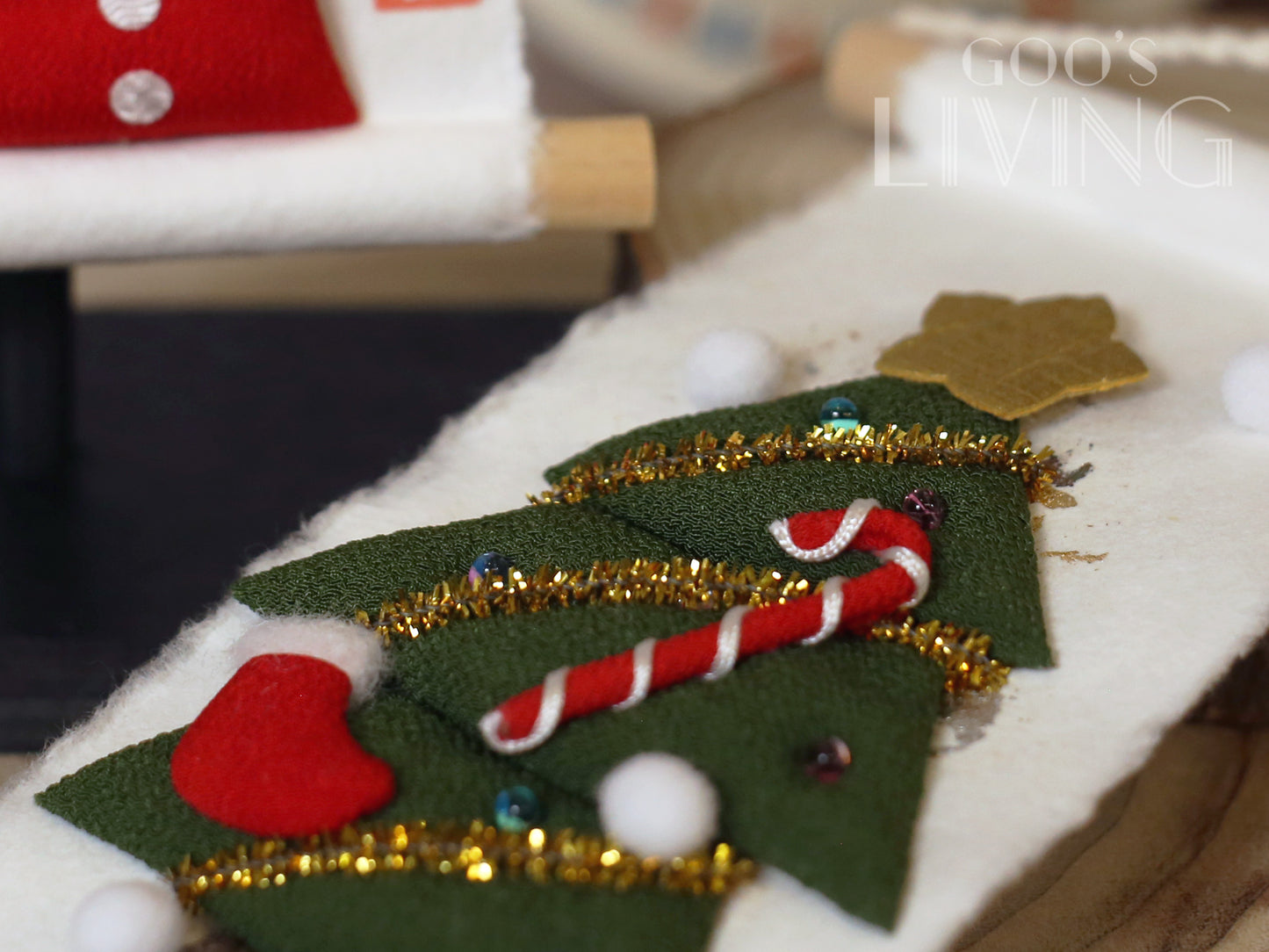 迷你聖誕樹 金銀箔掛軸