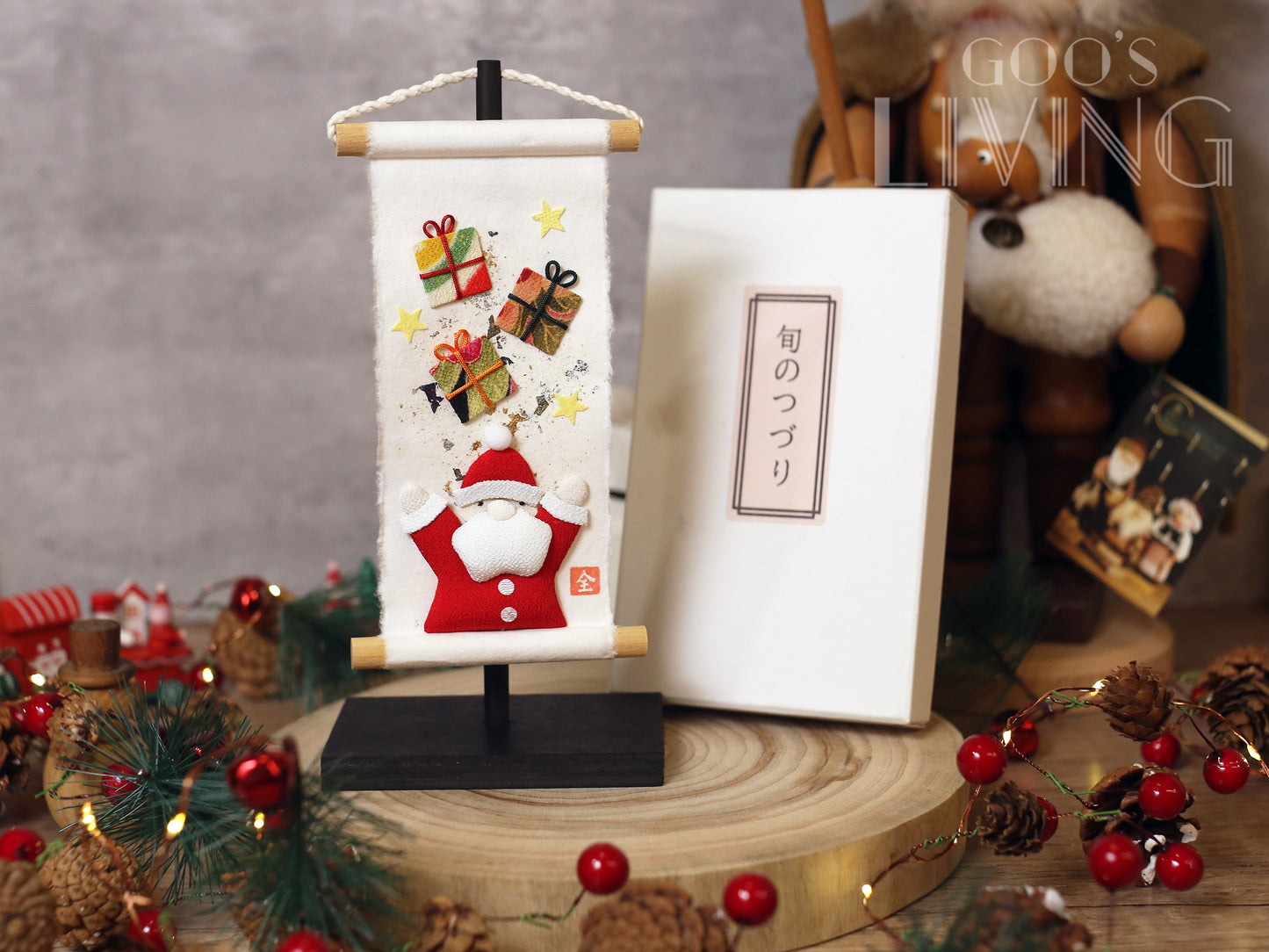 迷你聖誕樹 金銀箔掛軸