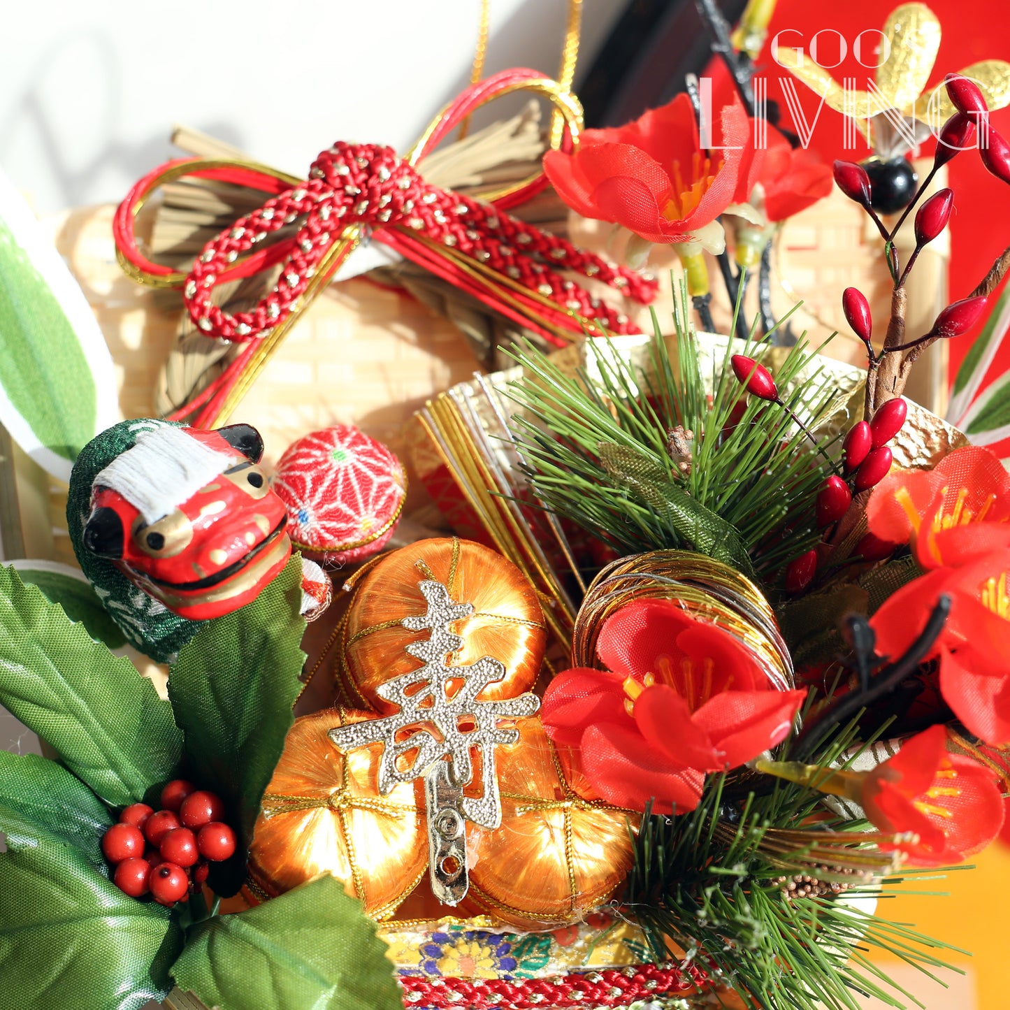 健康長壽竹籃掛飾