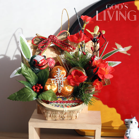 健康長壽竹籃掛飾