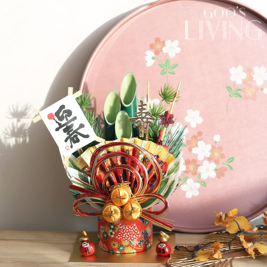 松竹梅金扇門松