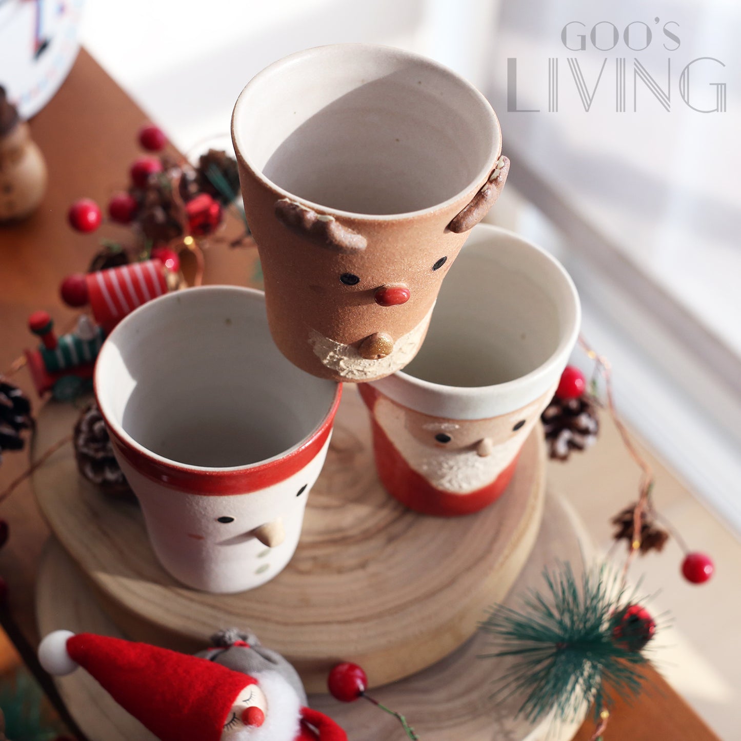 明山窯 信樂燒聖誕陶瓷杯