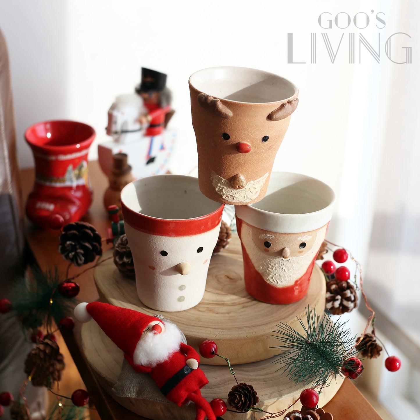 明山窯 信樂燒聖誕陶瓷杯