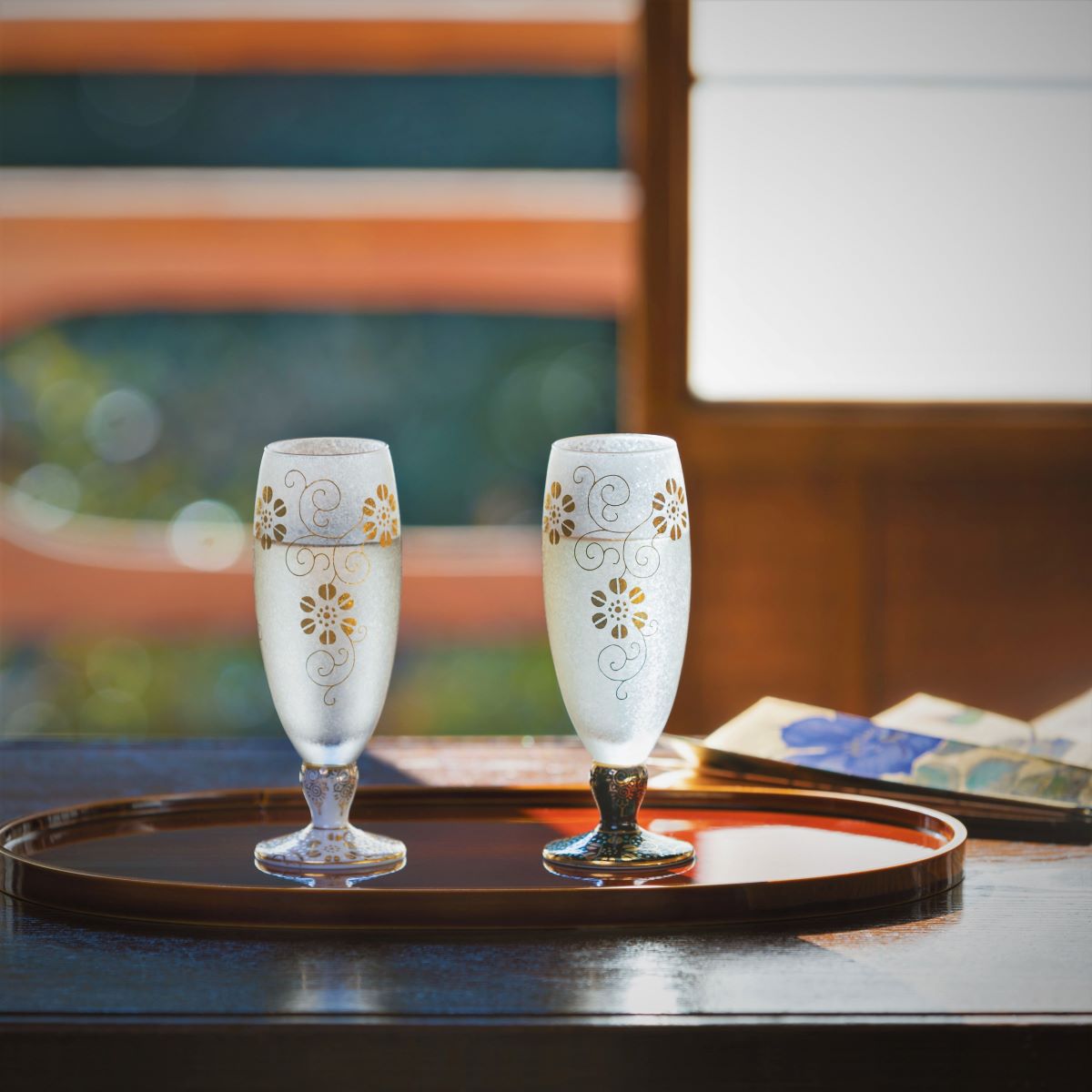 石塚硝子x九谷燒 蔓藤花玻璃杯