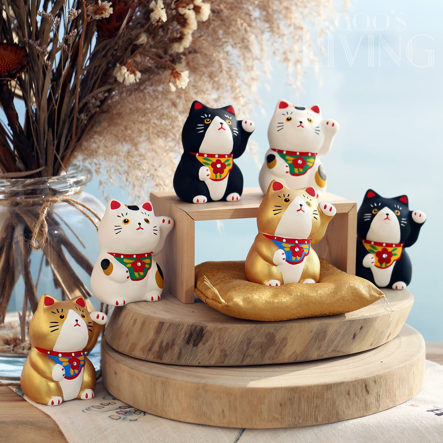 昭峰作 肥仔呆萌招財貓