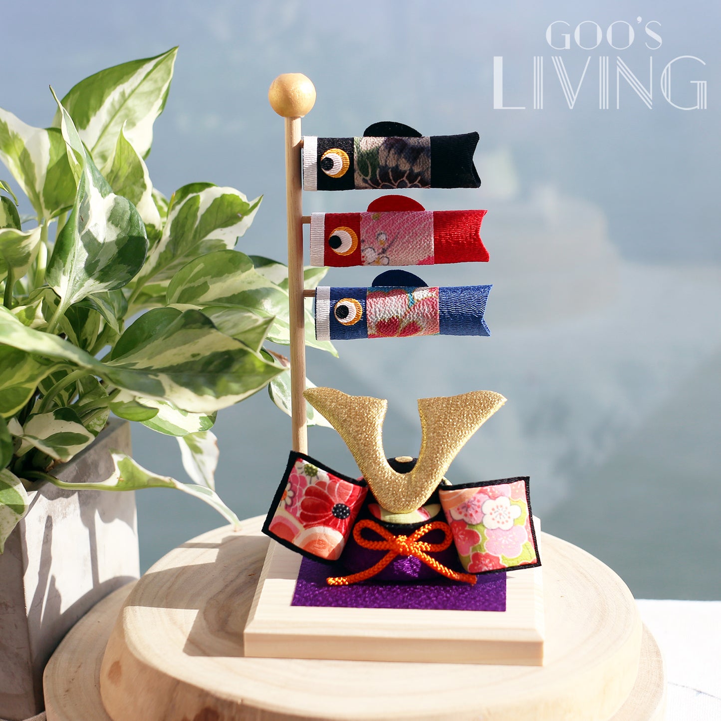 RYUKODO 白木台鎧甲鯉魚旗