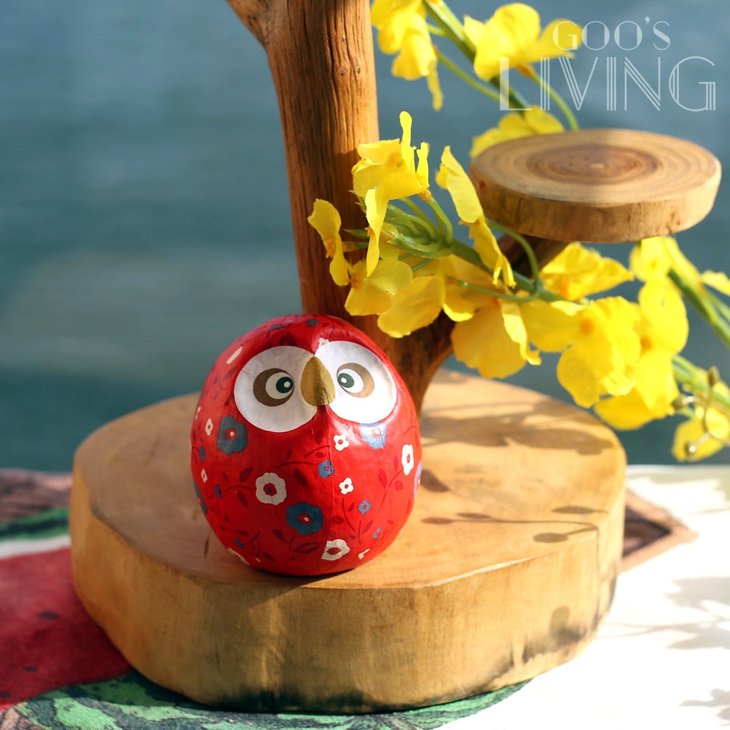 和紙製 花花貓頭鷹