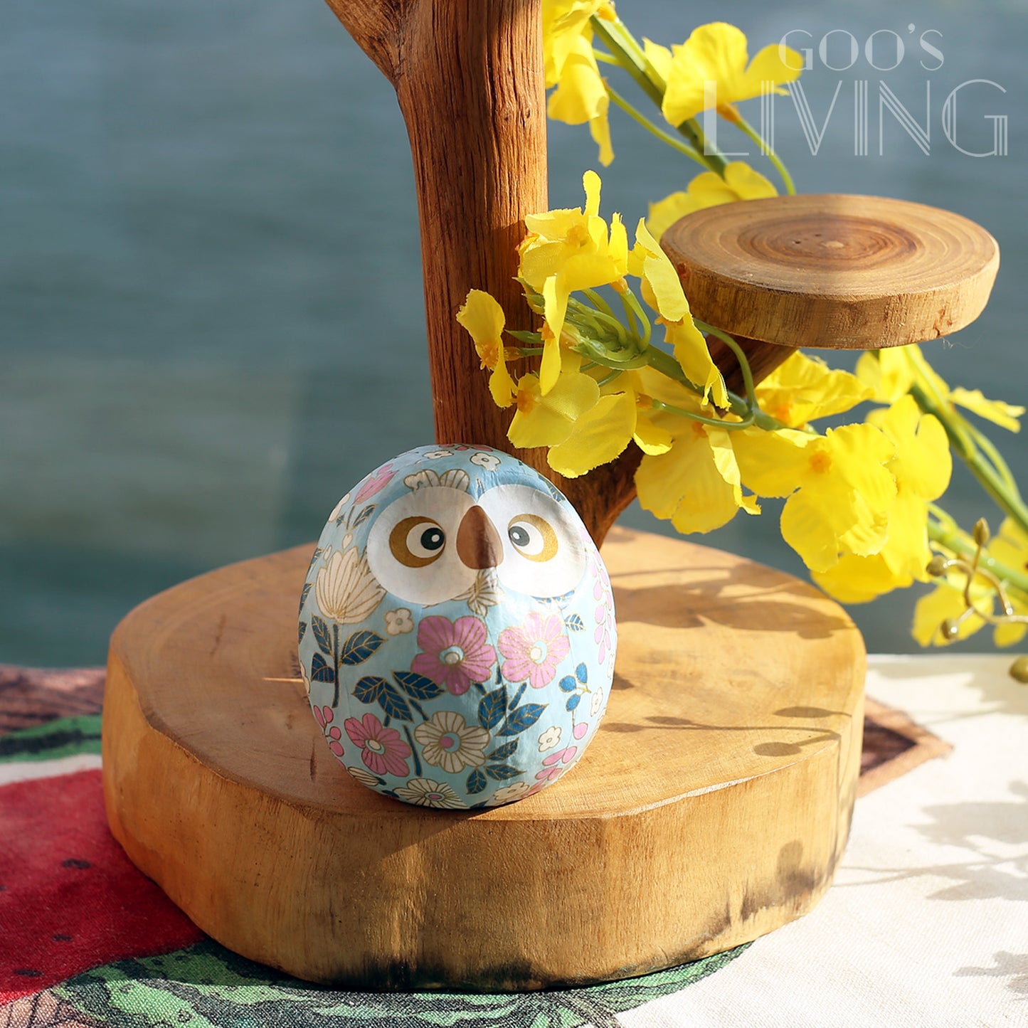 和紙製 花花貓頭鷹