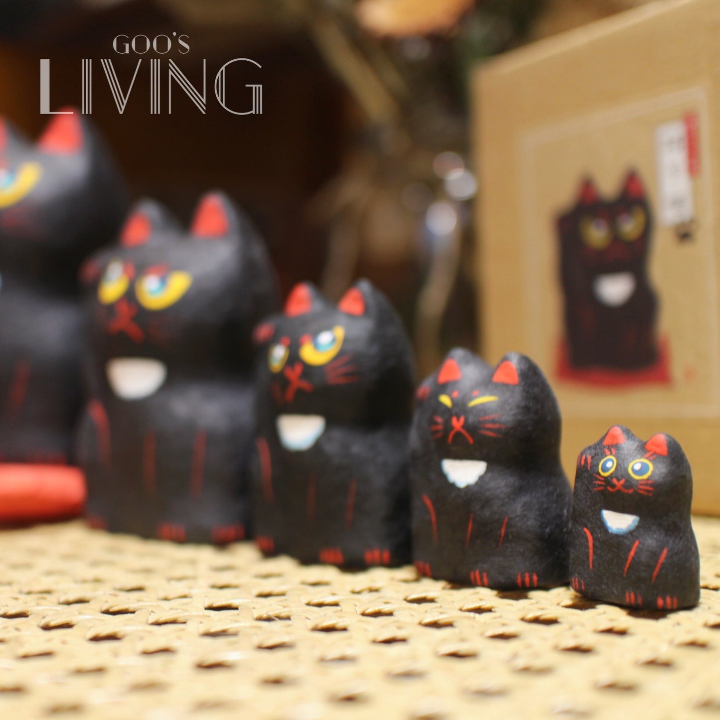 一千乃 手工和紙俄羅斯黑、白招財貓套裝