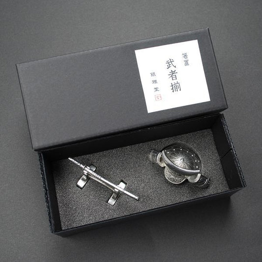 銀雅堂 武者揃錫製筷子托套裝