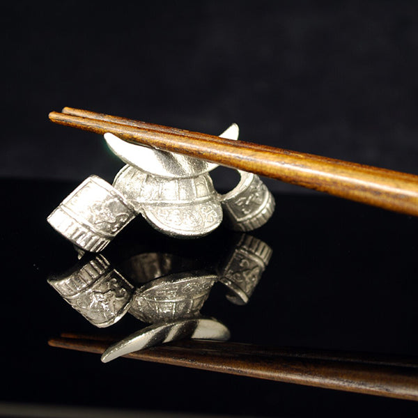 銀雅堂 武者揃錫製筷子托套裝