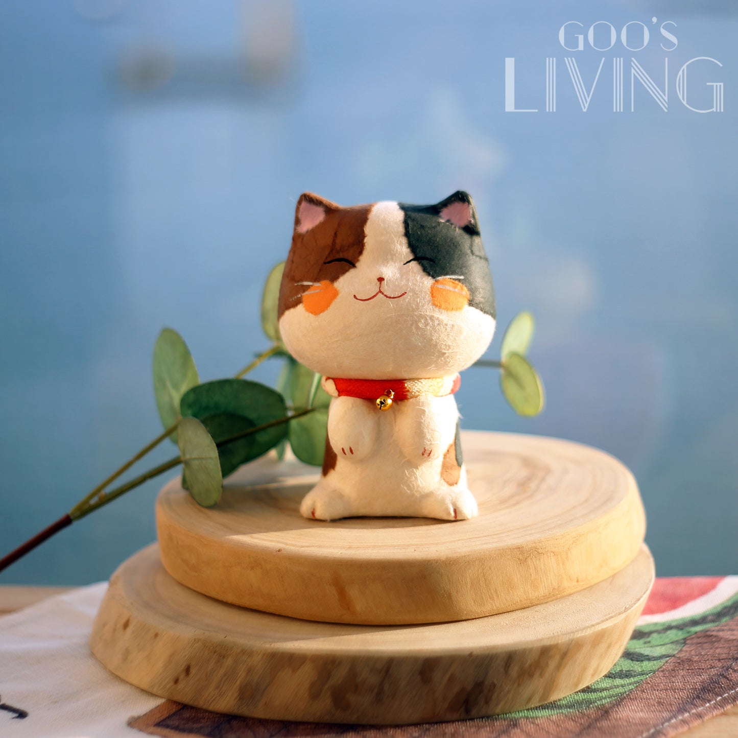 RYUKODO 和紙製大頭親子貓