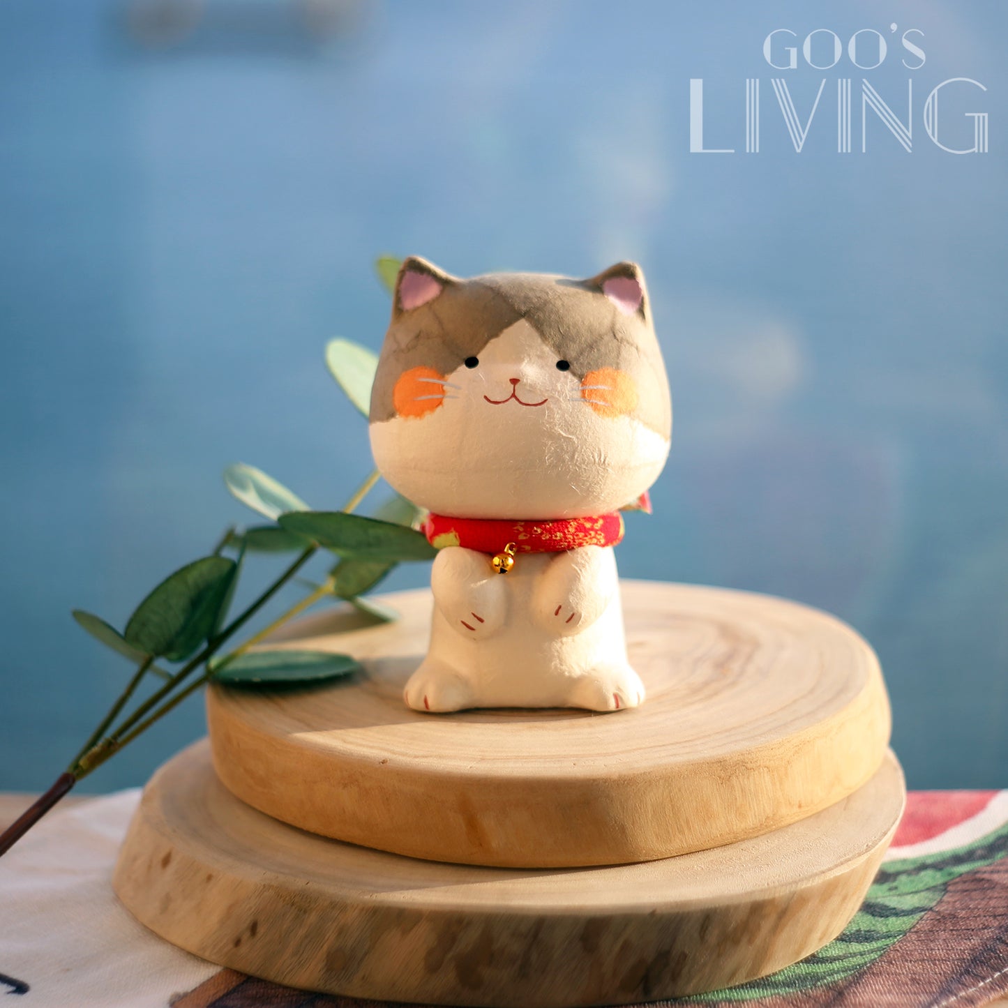 RYUKODO 和紙製大頭親子貓