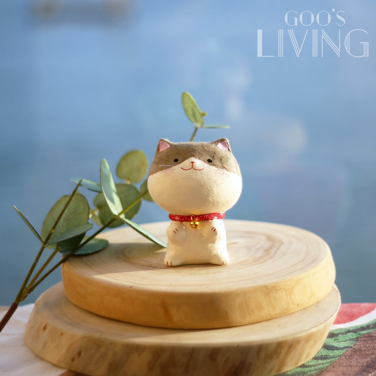 RYUKODO 和紙製大頭親子貓