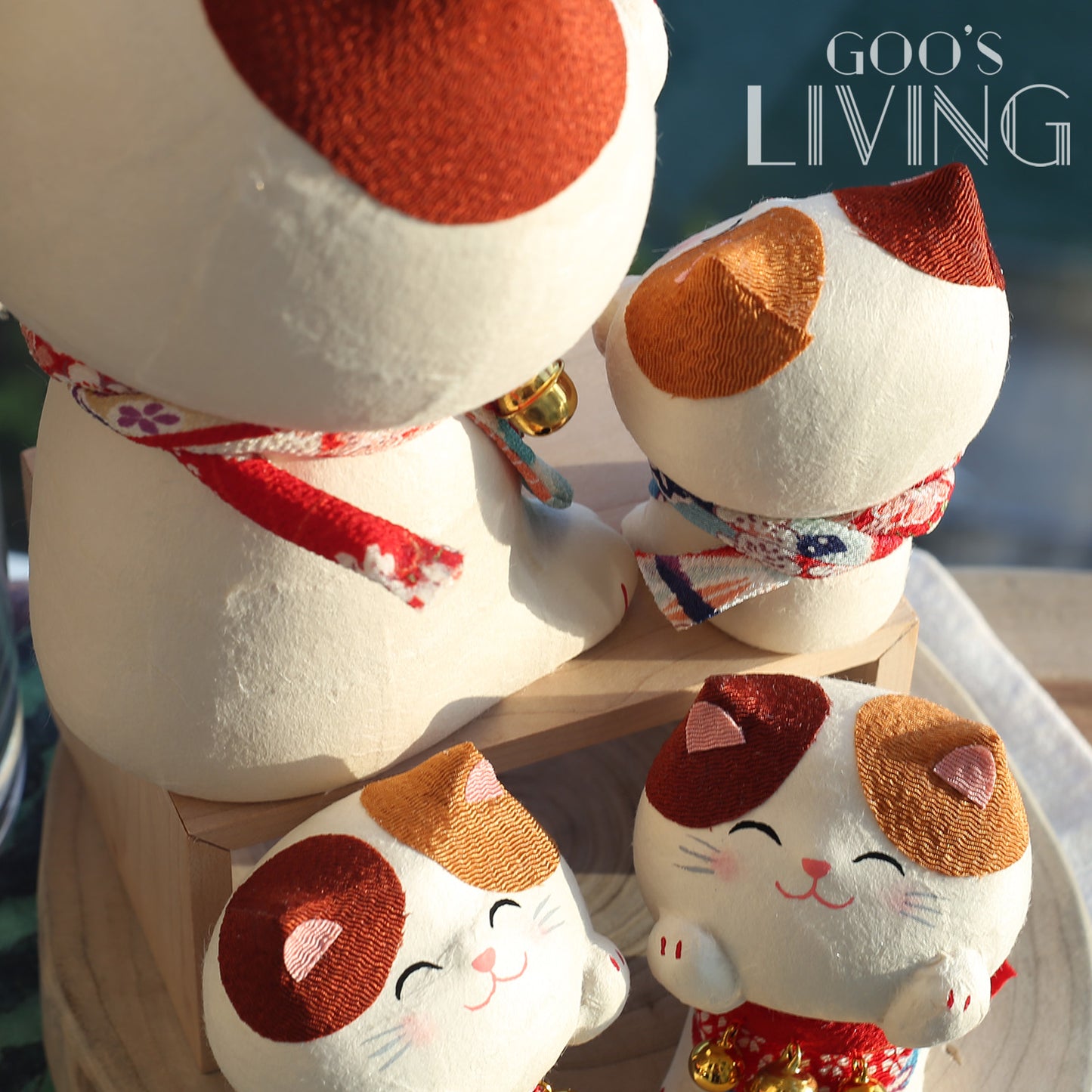 RYUKODO 和紙製大頭鈴噹貓