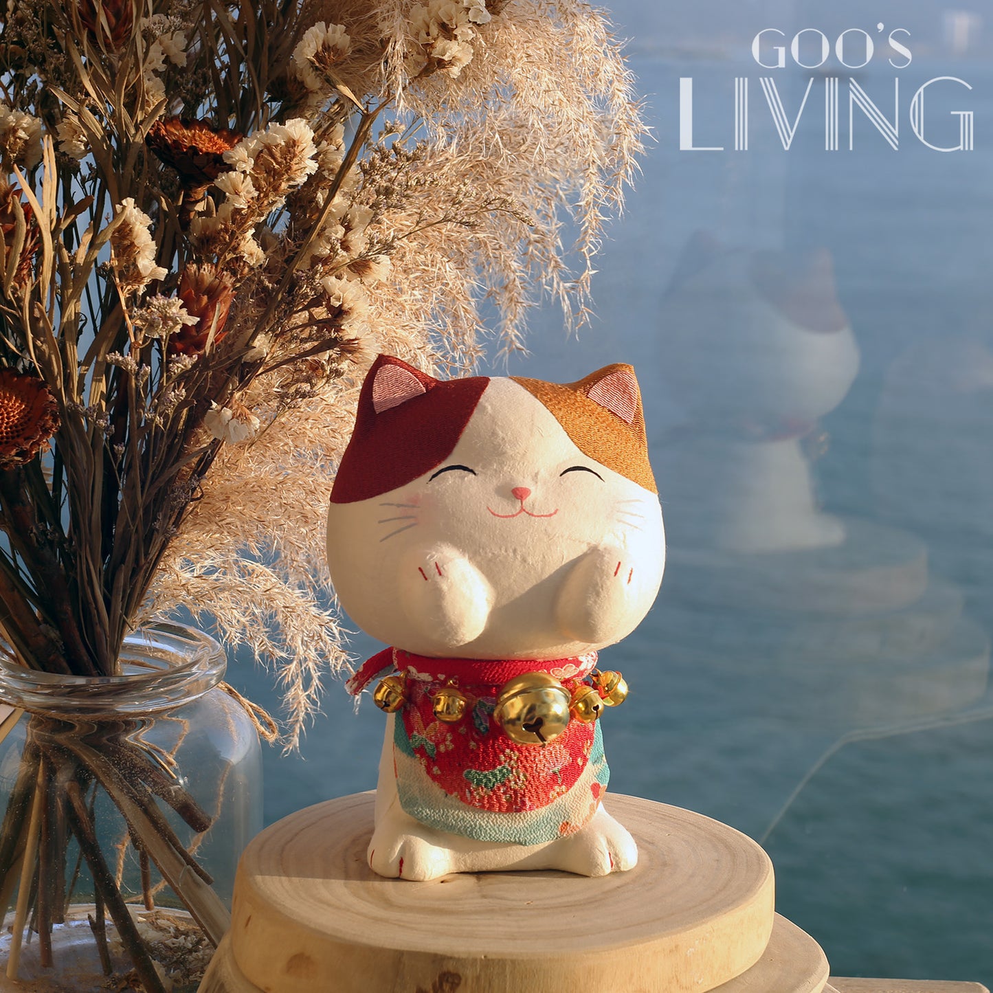 RYUKODO 和紙製大頭鈴噹貓