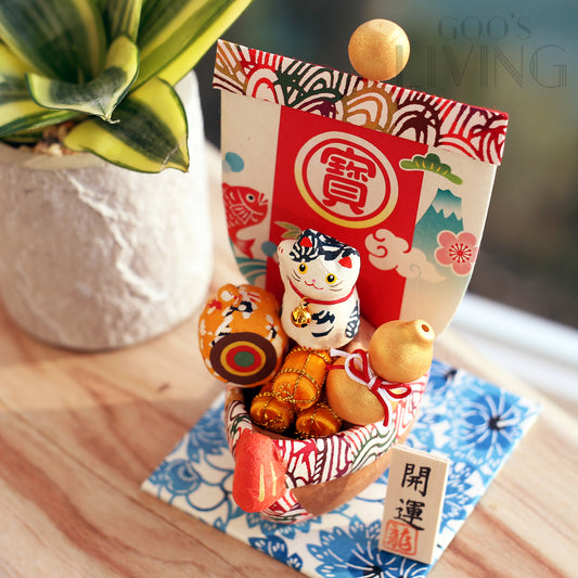 RYUKODO 貓咪和紙製開運寶船