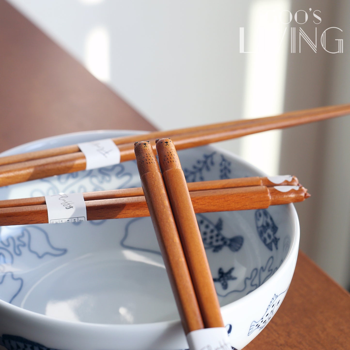 Fluffy 日本天然實木動物筷子