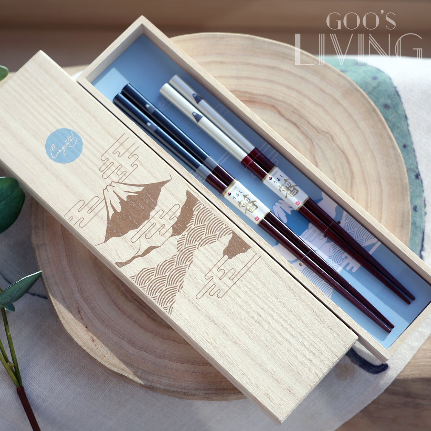 富士山桐木盒夫婦箸