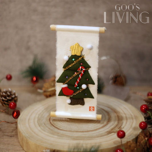 迷你聖誕金銀箔掛軸