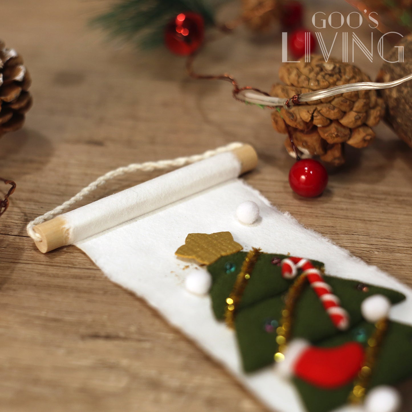 迷你聖誕金銀箔掛軸