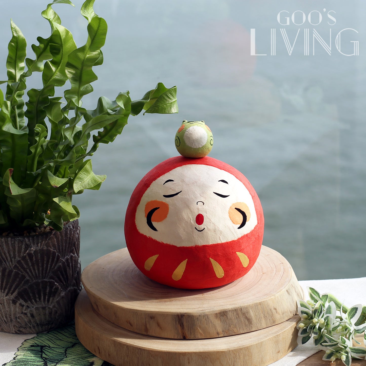 RYUKODO 和紙製達摩青蛙