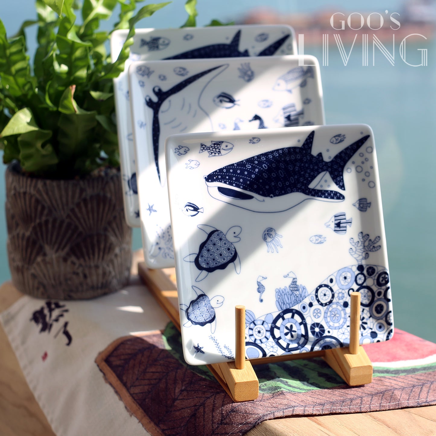 Natural69 波佐見燒海洋方形碟