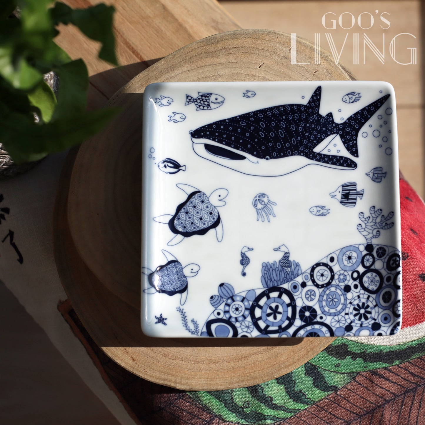 Natural69 波佐見燒海洋方形碟