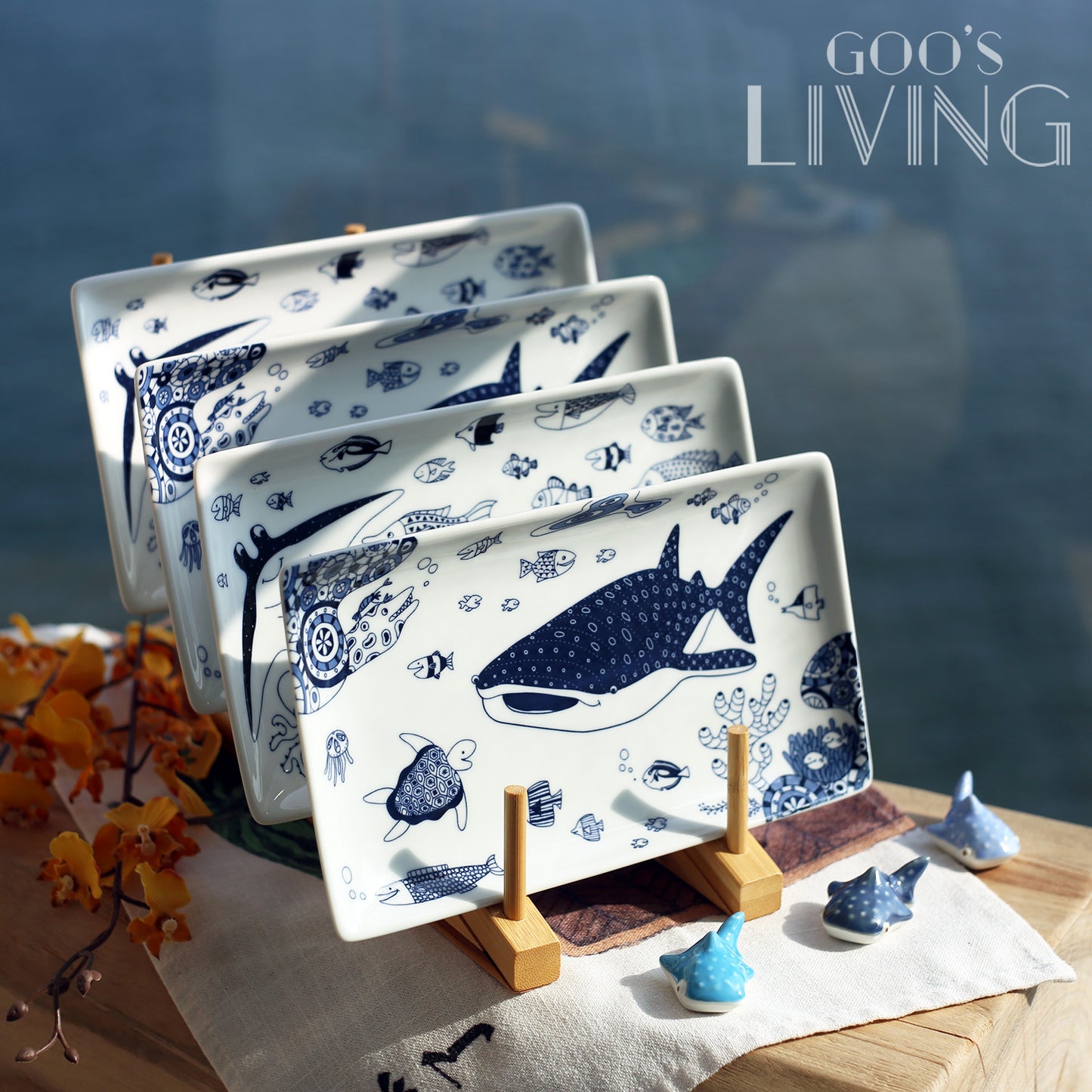 Natural69 波佐見燒海洋長方碟