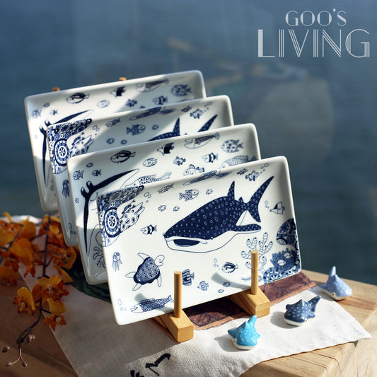 Natural69 波佐見燒海洋長方碟