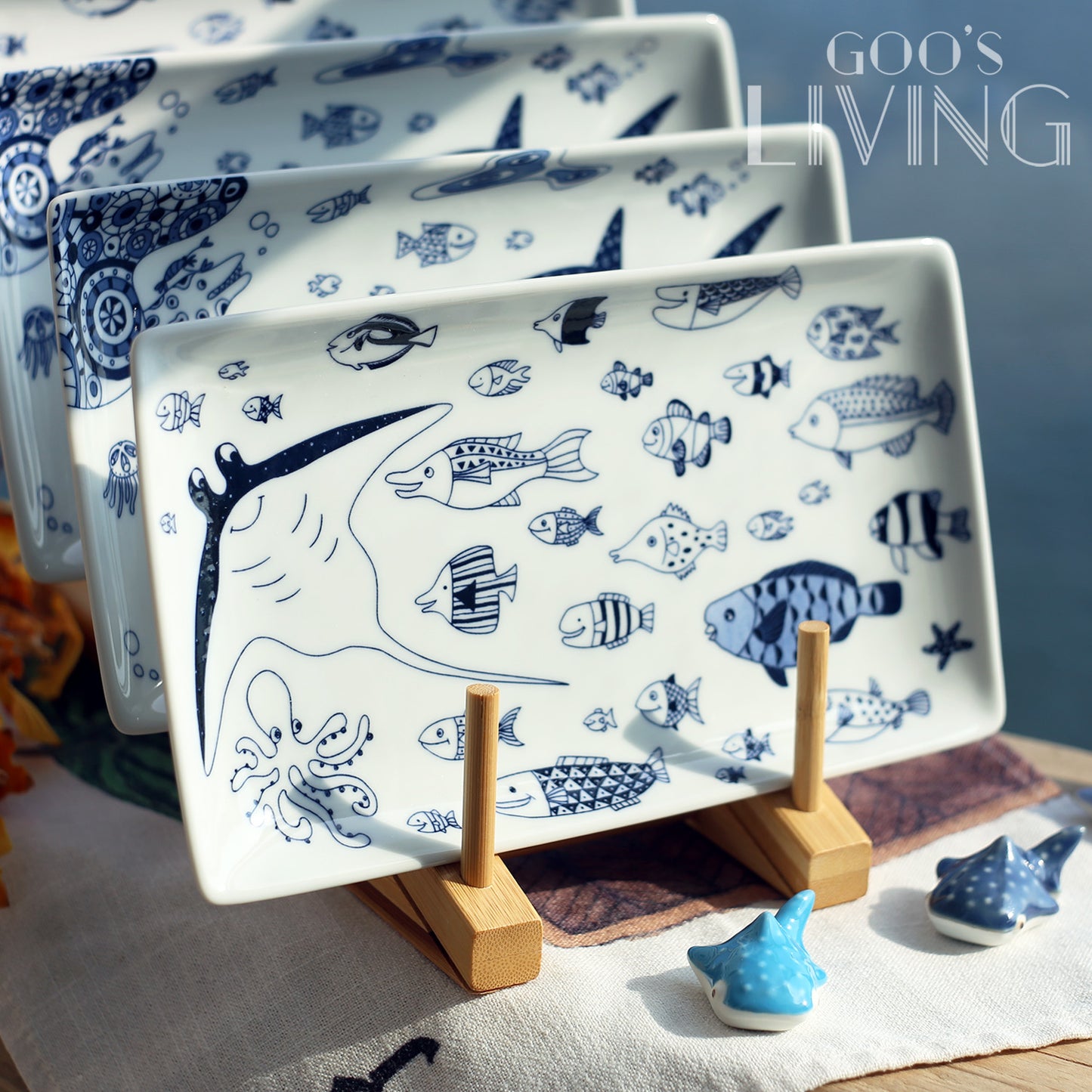 Natural69 波佐見燒海洋長方碟