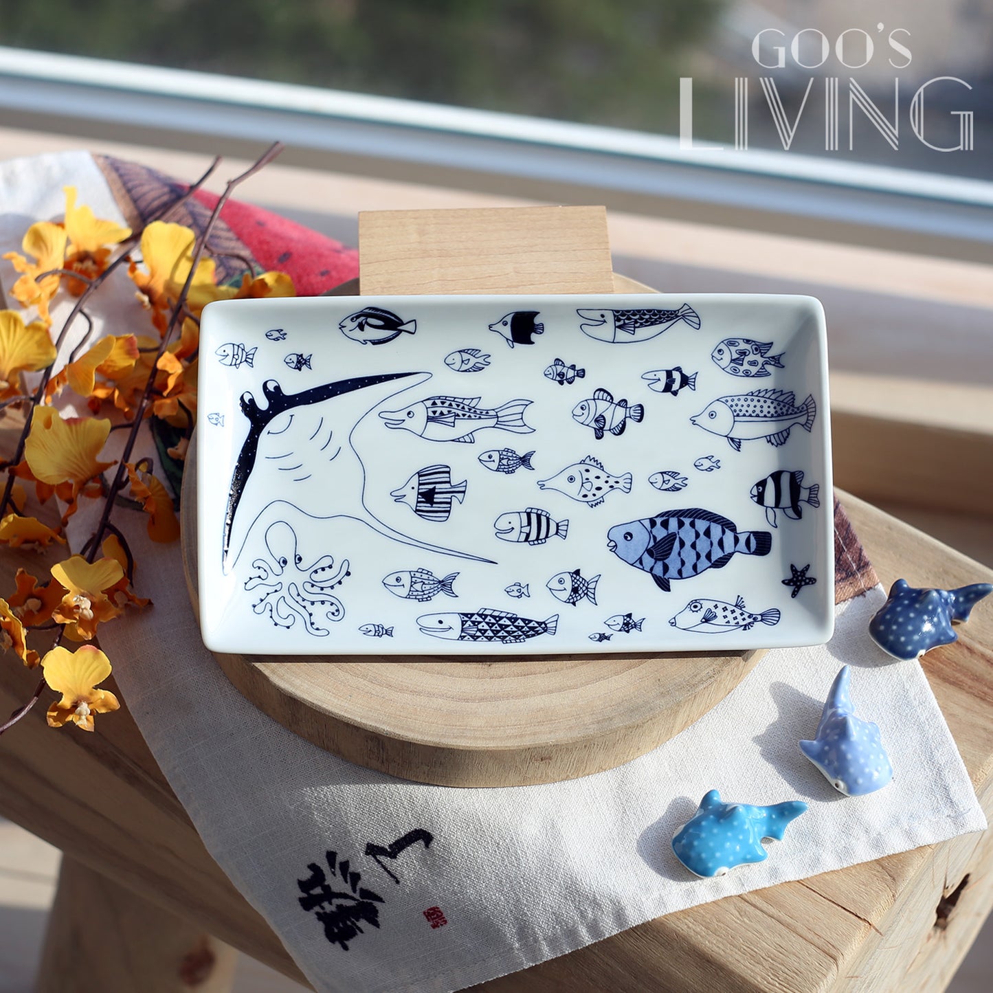 Natural69 波佐見燒海洋長方碟