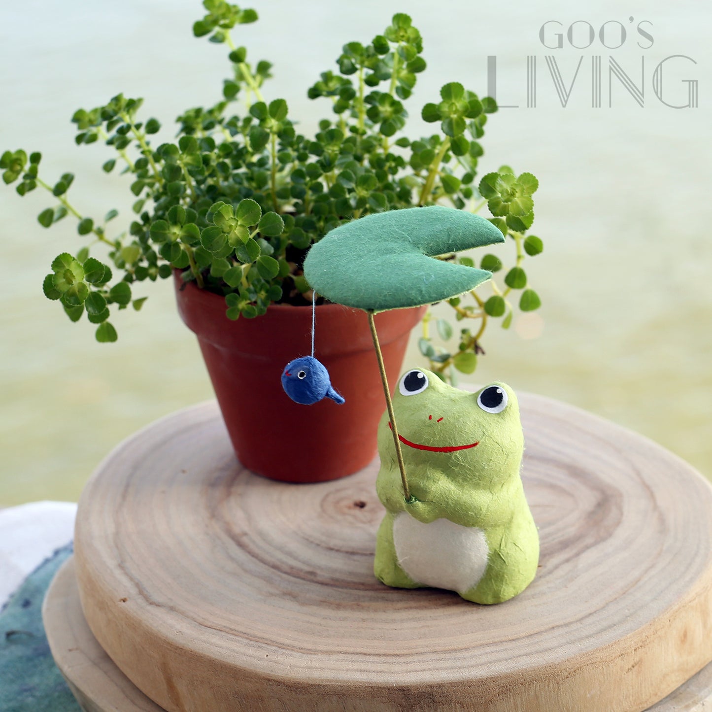 RYUKODO 和紙製荷葉蛙